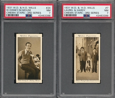 1931 W.D. & H.O. Wills "Cinema Stars - 3rd Series" Complete Set (50) – Featuring Walt Disney/Mickey Mouse and Laurel & Hardy